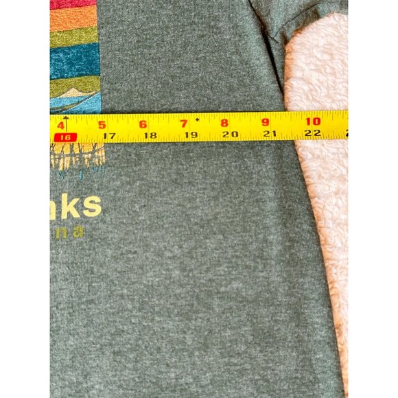 Outer Banks North Carolina Graphic T-Shirt Short Sleeves Green Preowned Gildan L - Picture 6 of 7